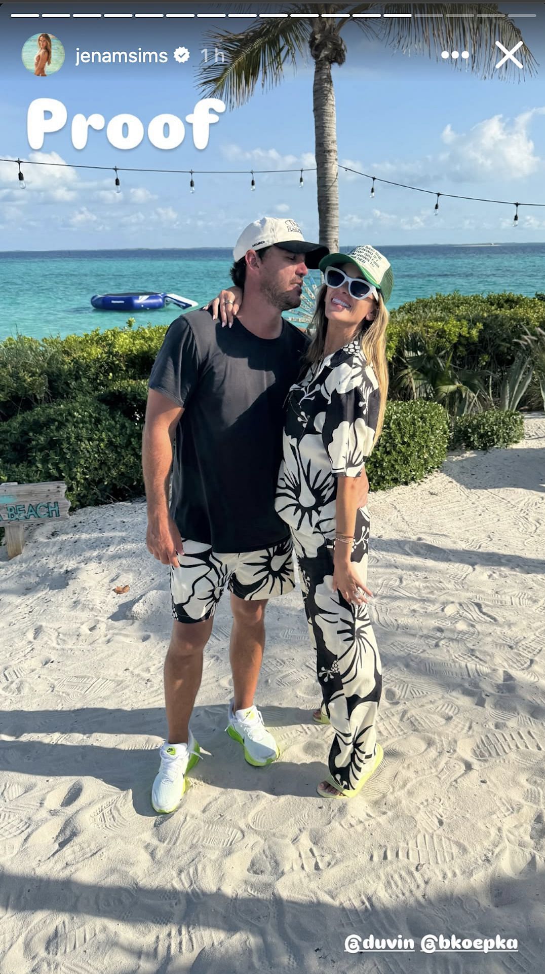 Brooks Koepka and Jena Sims (Image via Instagram @jenamsims)